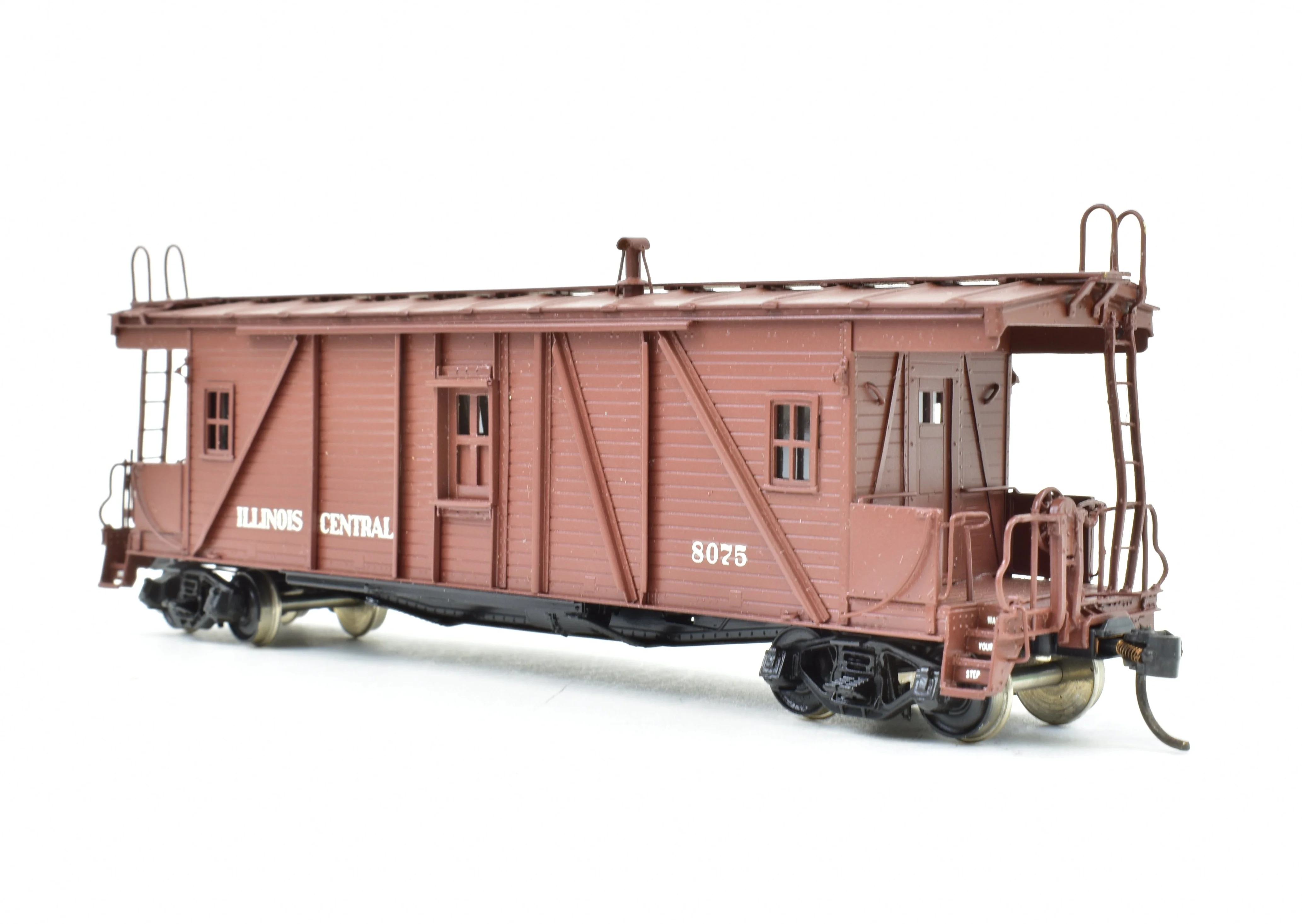 HO Brass OMI - Overland Models, Inc. IC - Illinois Central "OSB" Outside Braced Wood Caboose Pro-Painted - Image 4