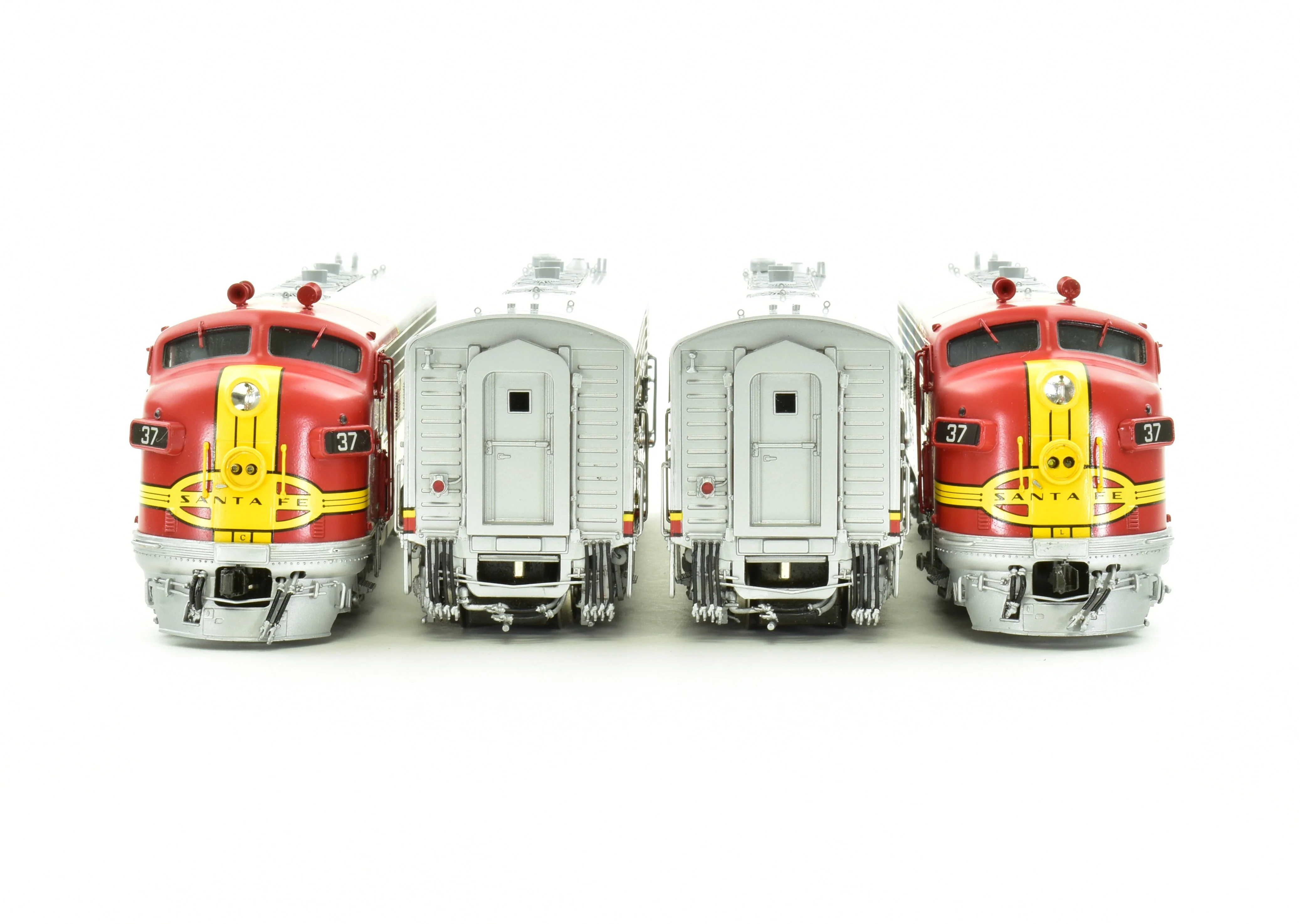 HO Brass CON CIL - Challenger Imports ATSF - Santa Fe Passenger Service EMD F7 A/B/B/A Set FP & Plated - Image 10