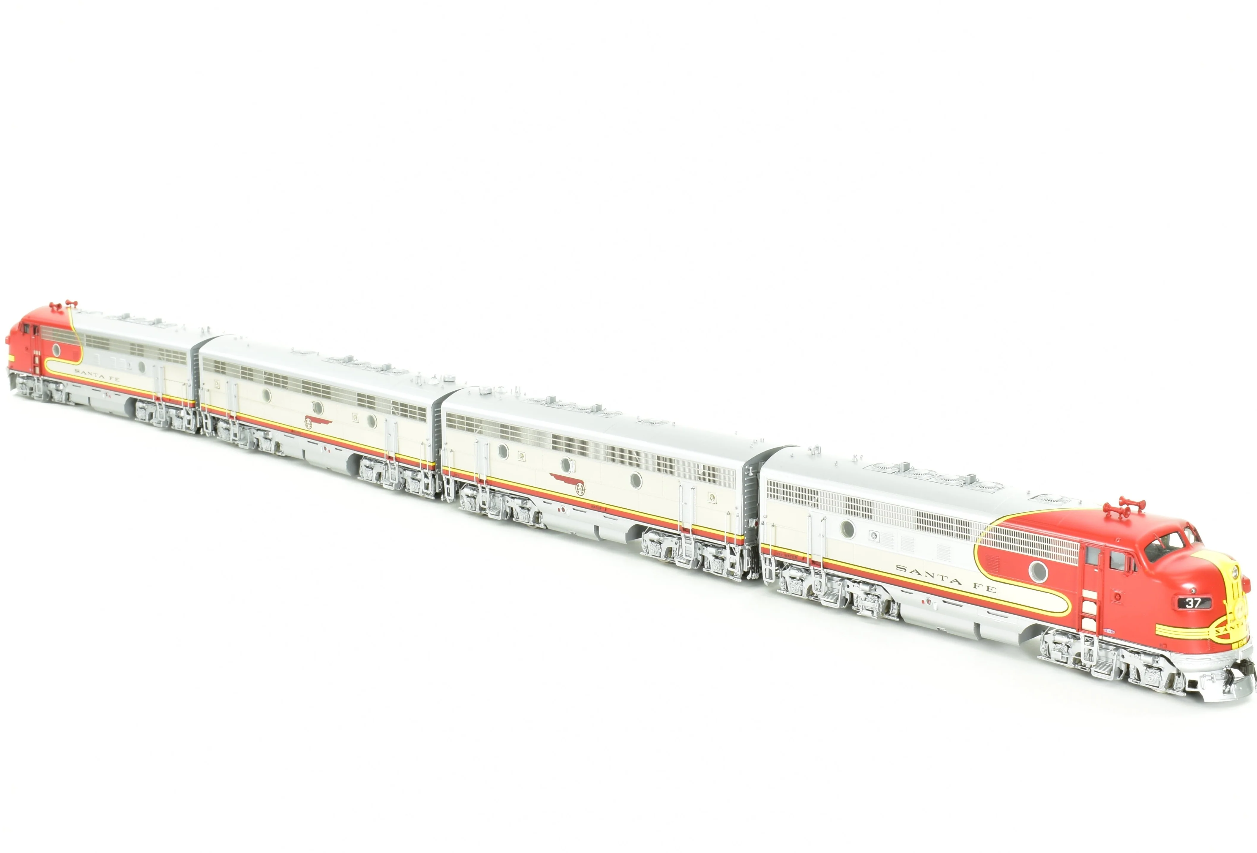 HO Brass CON CIL - Challenger Imports ATSF - Santa Fe Passenger Service EMD F7 A/B/B/A Set FP & Plated - Image 14