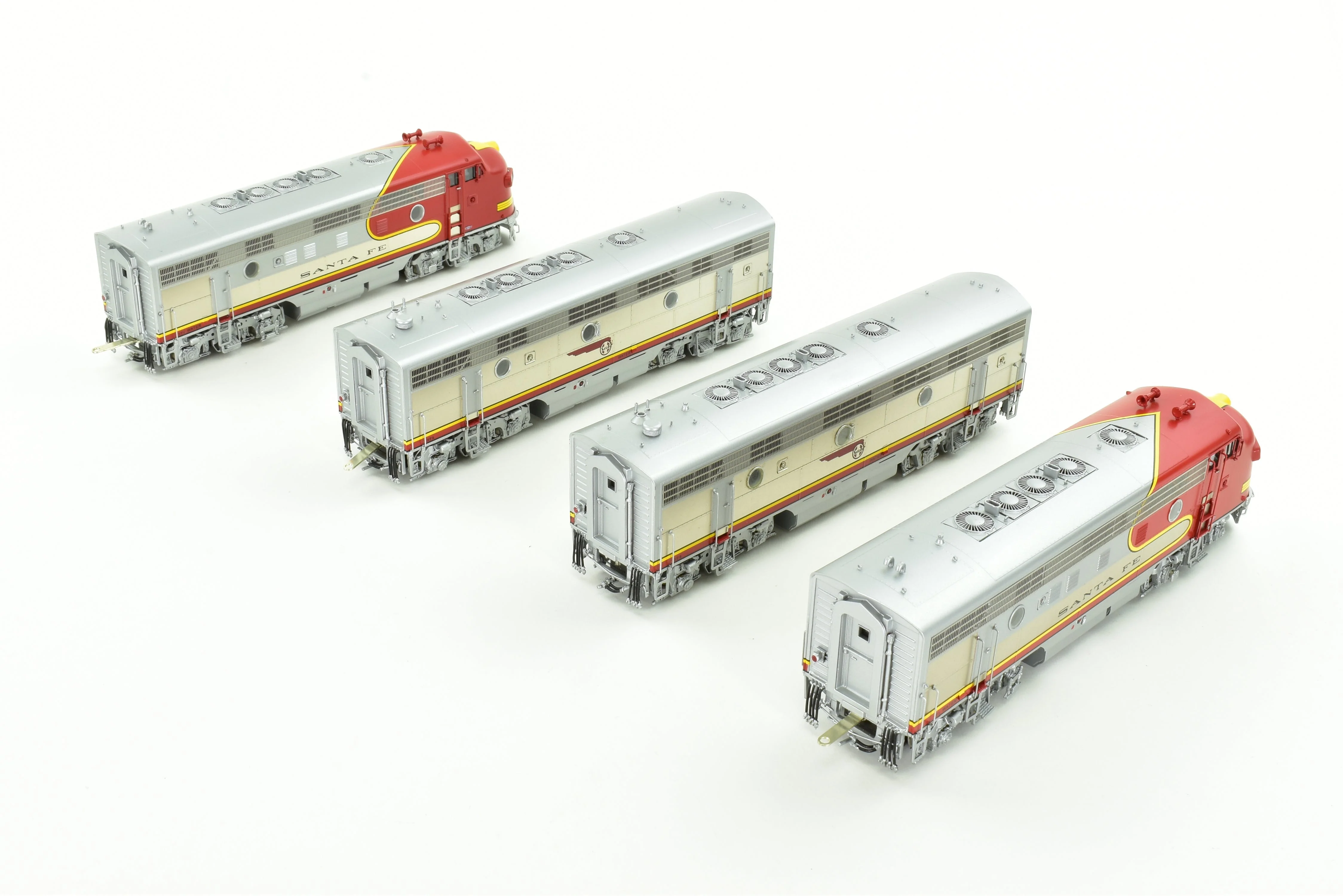 HO Brass CON CIL - Challenger Imports ATSF - Santa Fe Passenger Service EMD F7 A/B/B/A Set FP & Plated - Image 9