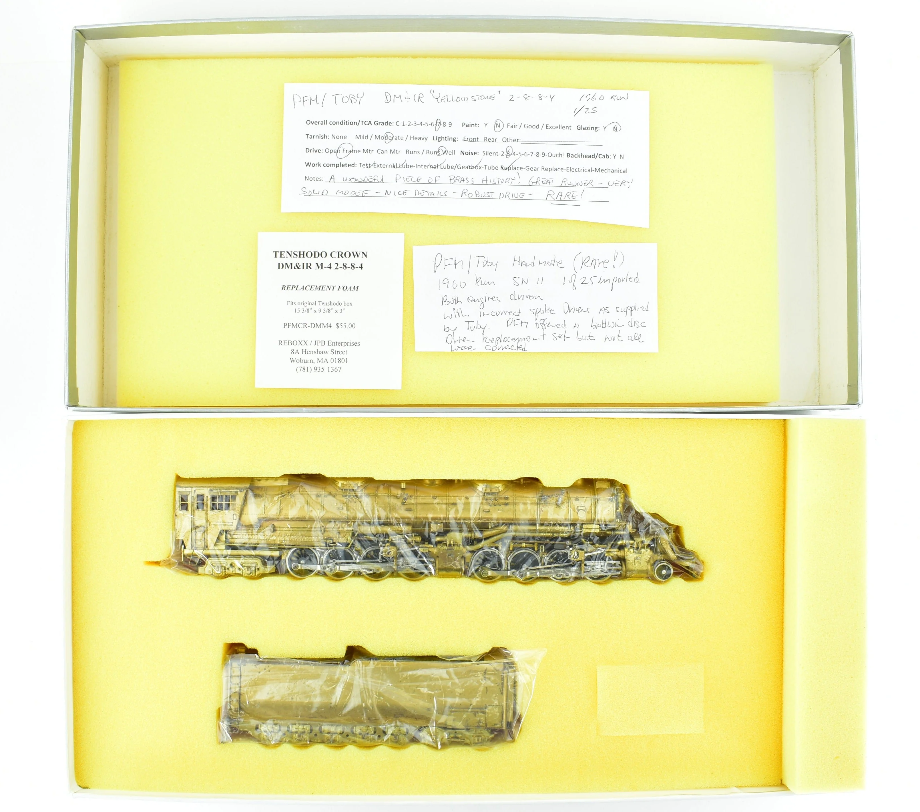 HO Brass CON PFM - Toby DM&IR - Duluth, Missabe, & Iron Range 2-8-8-4 Yellowstone Handbuilt 1960 Run - Image 24