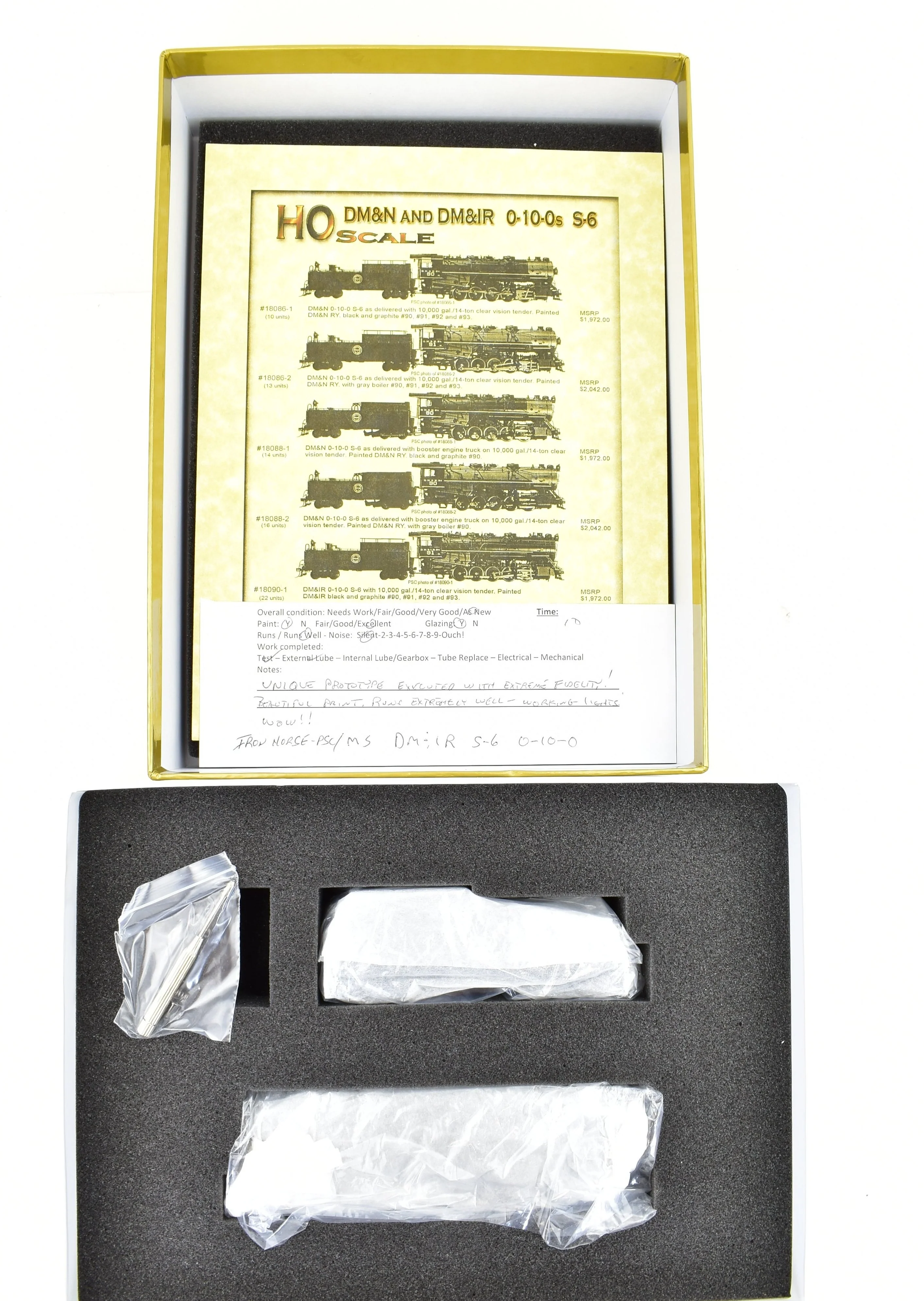 HO Brass CON PSC - Precision Scale Co. DM&IR S-6 0-10-0 Factory Painted #93 - Image 22