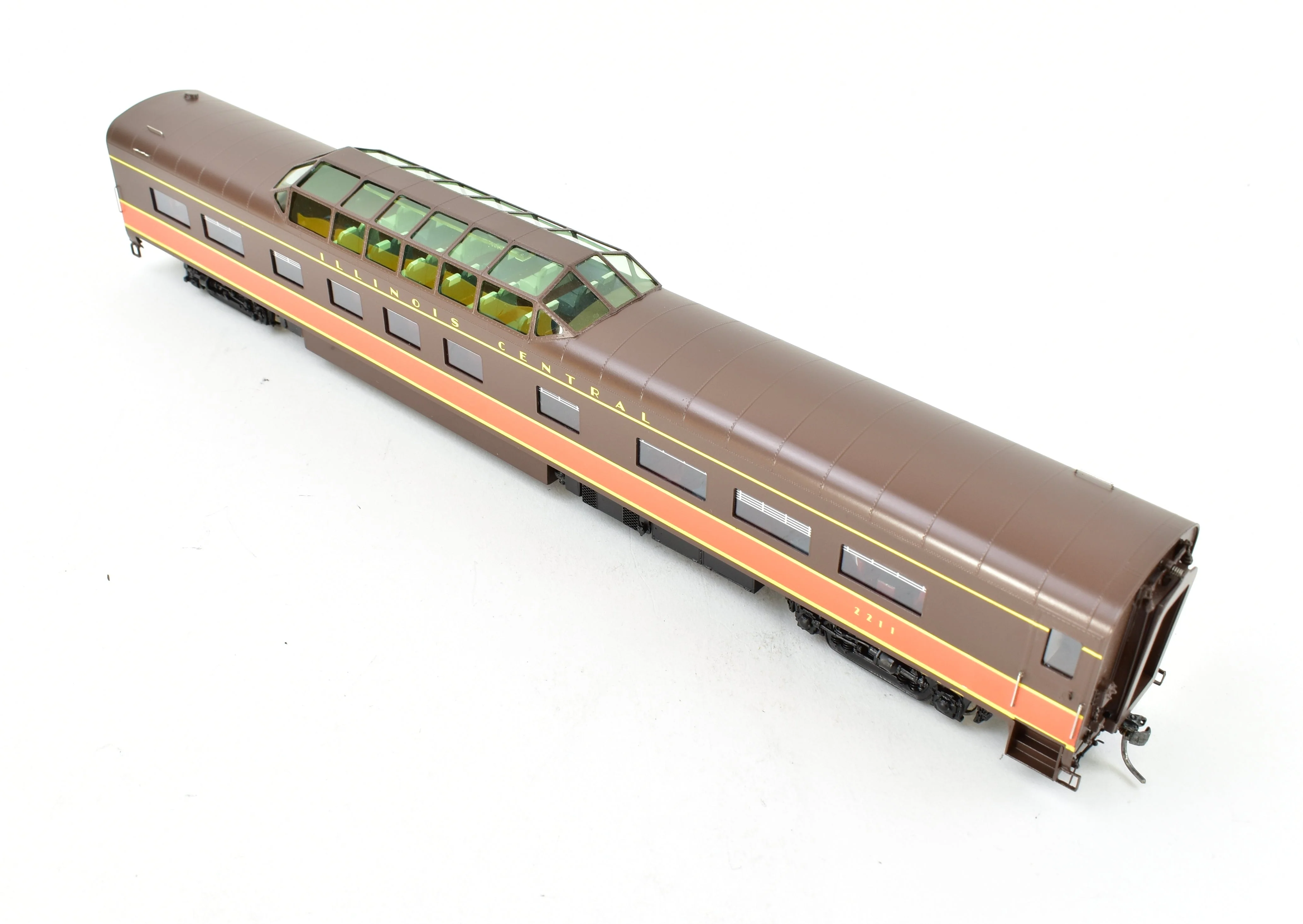 HO Brass CON UTI - Union Terminal Imports  No. 1156-7 IC - Illinois Cenitral- PS Built Dome - Parlor Car FP No. 2211 - Image 6
