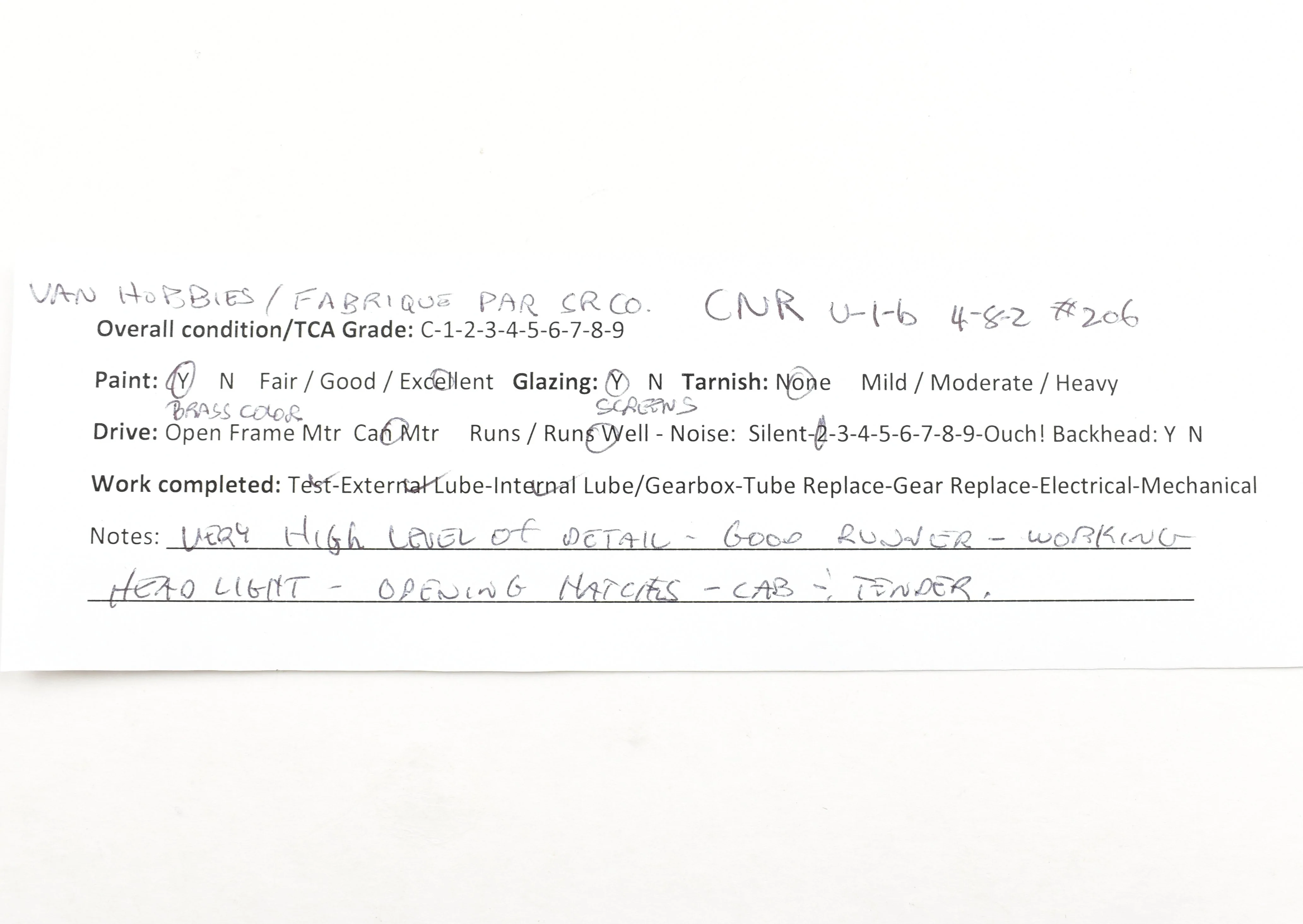 HO Brass CON VH - Van Hobbies CNR - Canadian National Railway U-1-b 4-8-2 #6028 Mountain Locomotive - Image 24