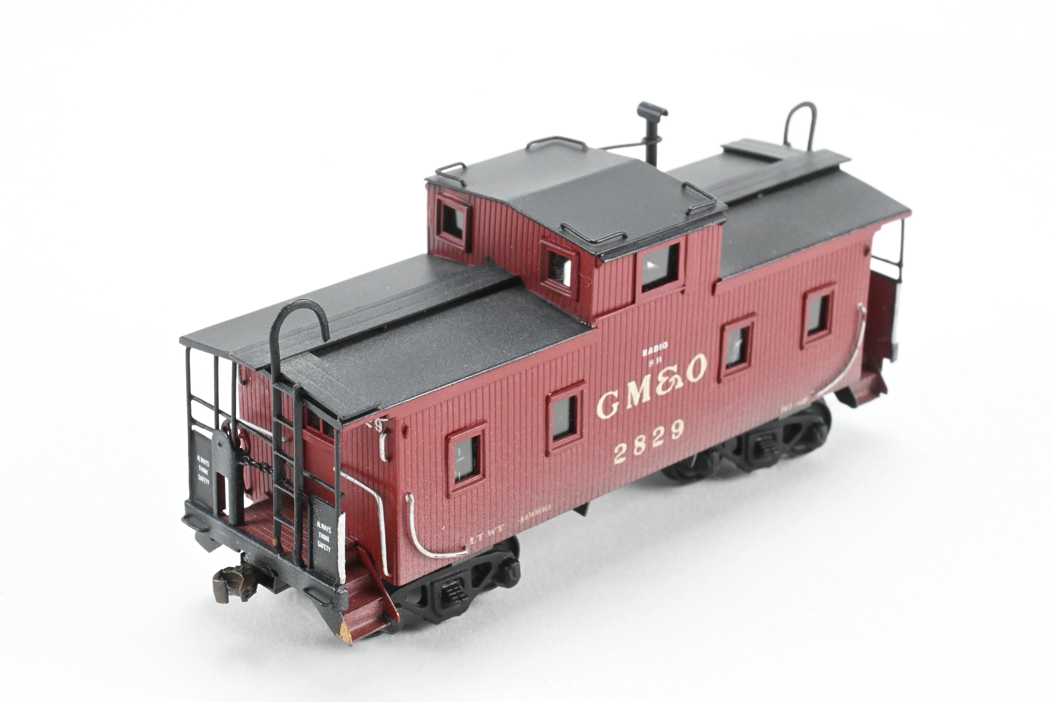 HO Brass Hallmark Models GM&O - Gulf Mobile & Ohio Wood Sheathed Caboose CP No. 2829 w/ Light Weathering - Image 8