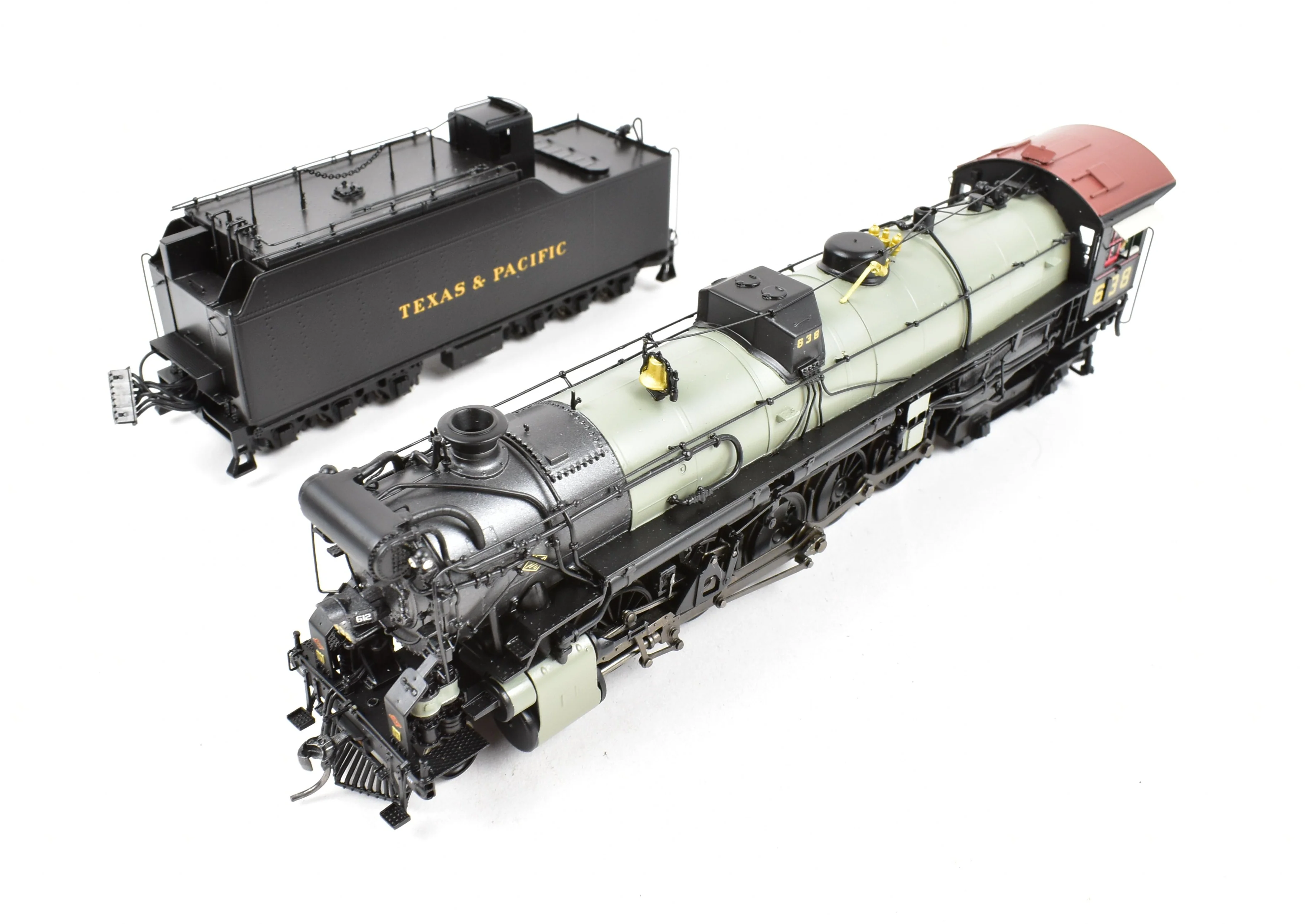 HO Brass Hybrid BLI - Broadway Limited Imports T&P - Texas & Pacific 2-10-4 FP DCC and Sound Re-Numbered #638 - Image 6