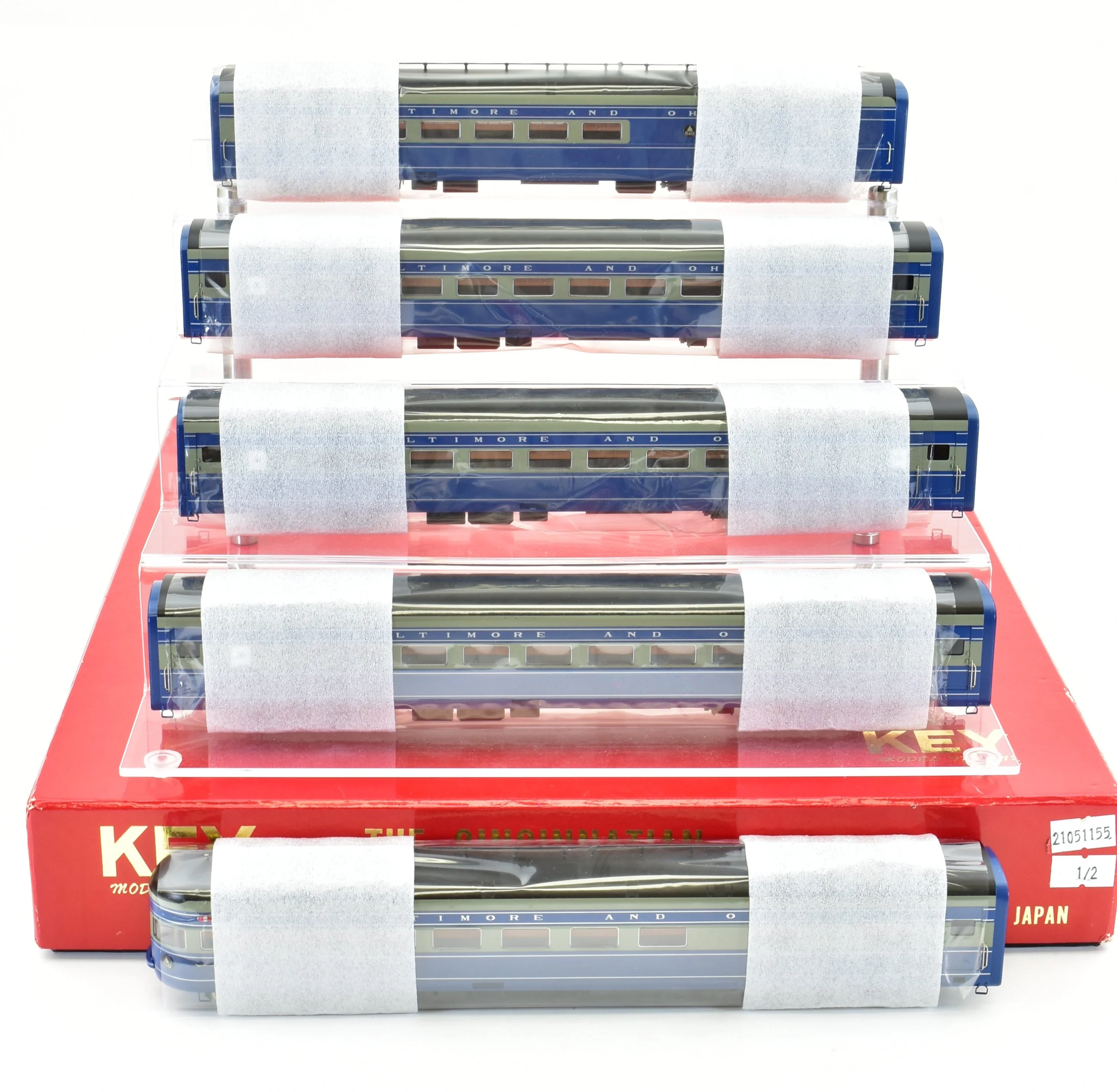 HO Brass Key Imports B&O - Baltimore & Ohio "Cincinnatian" P-7d and 5 Coach Train Set FP CS-22 - Image 24