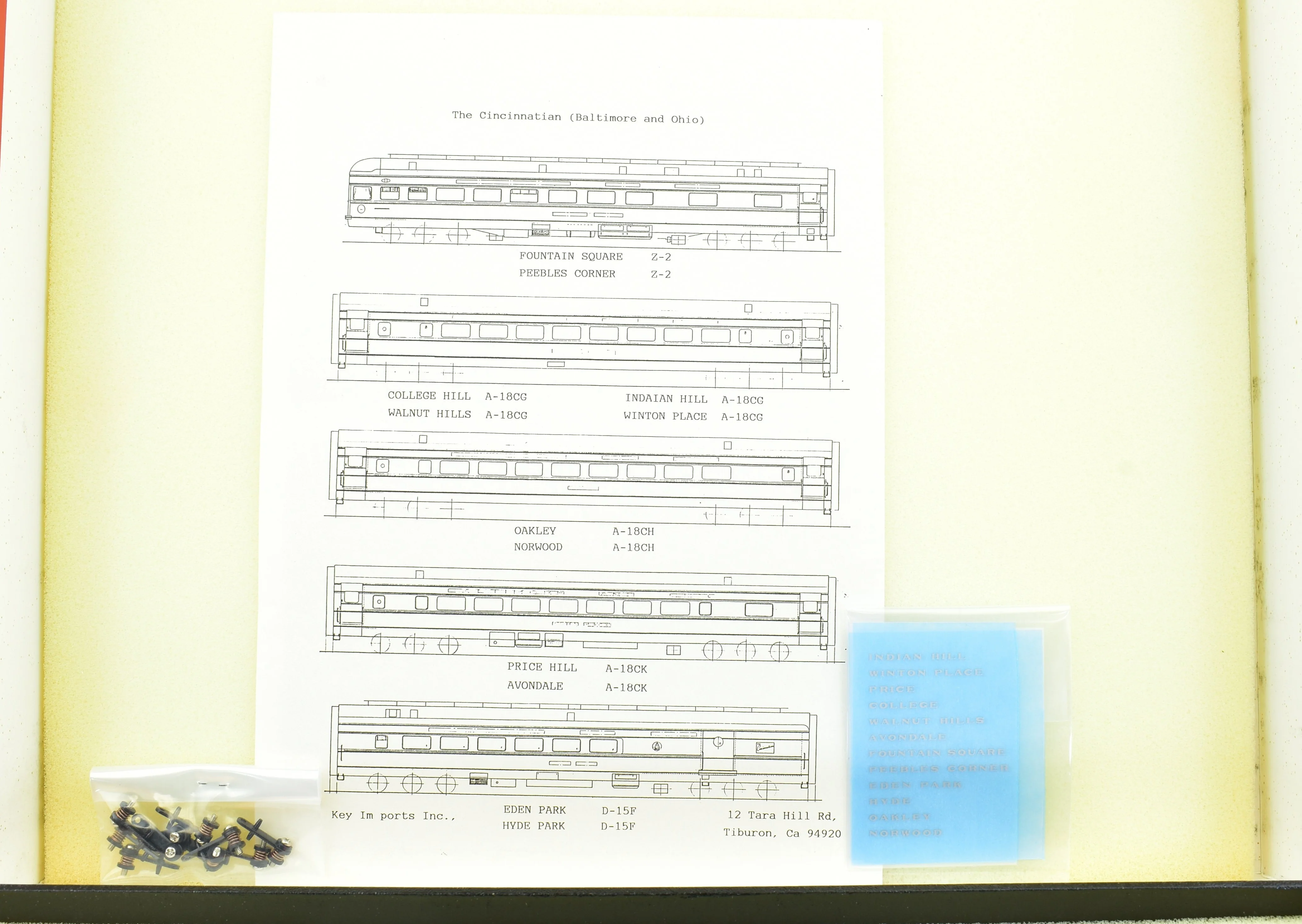 HO Brass Key Imports B&O - Baltimore & Ohio "Cincinnatian" P-7d and 5 Coach Train Set FP CS-22 - Image 34