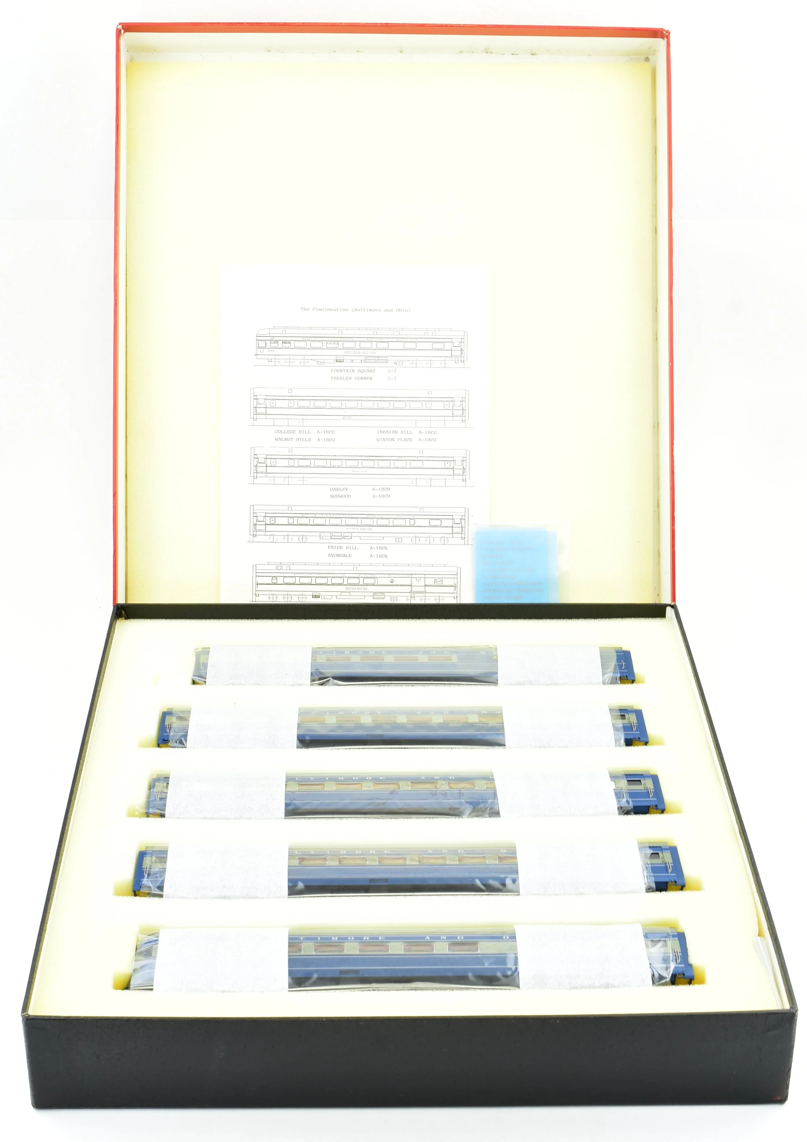 HO Brass Key Imports B&O - Baltimore & Ohio "Cincinnatian" P-7d and 5 Coach Train Set FP CS-22 - Image 35