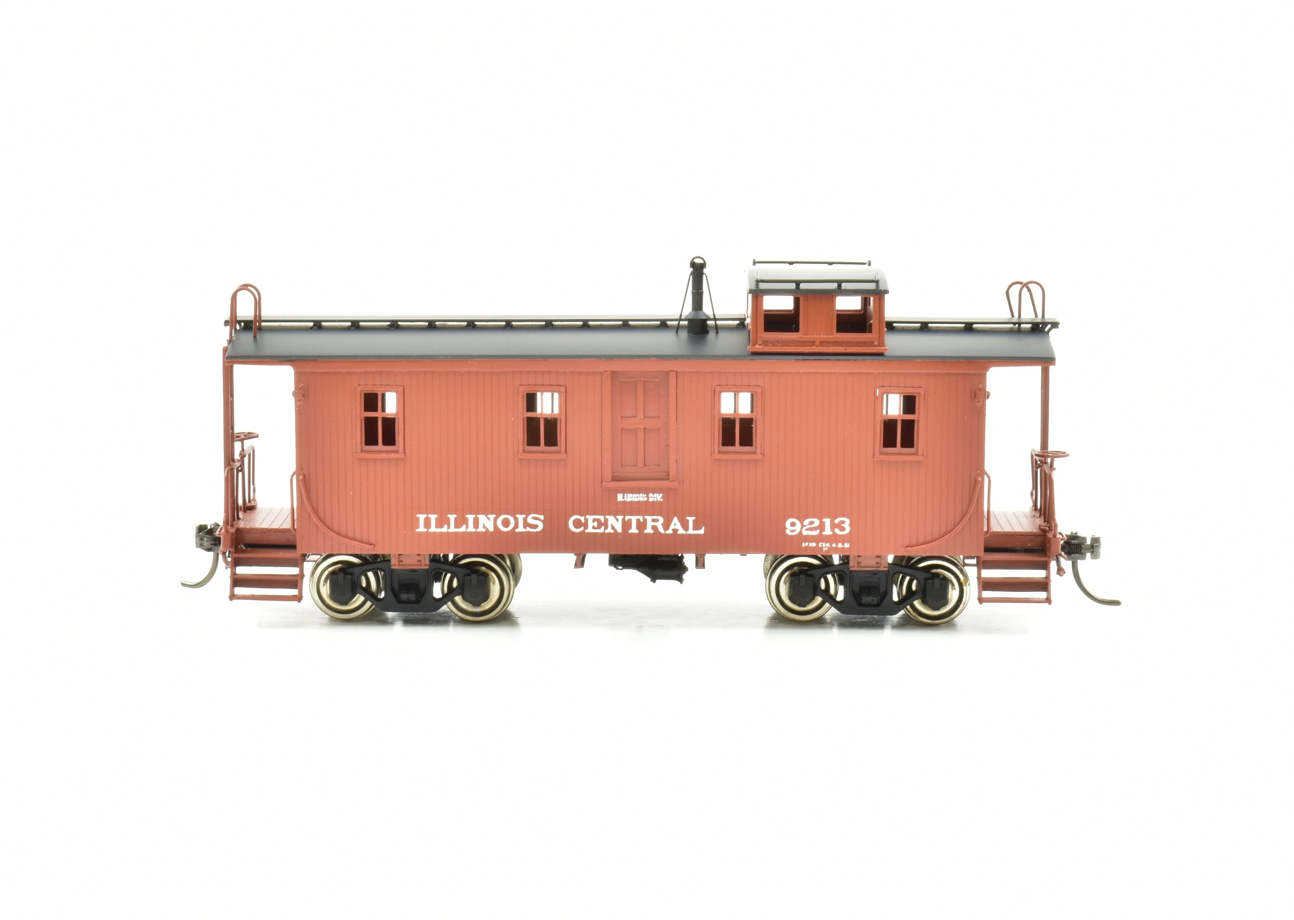 HO Brass PFM - SKI IC - Illinois Central Wood Caboose Factory Painted - Image 3