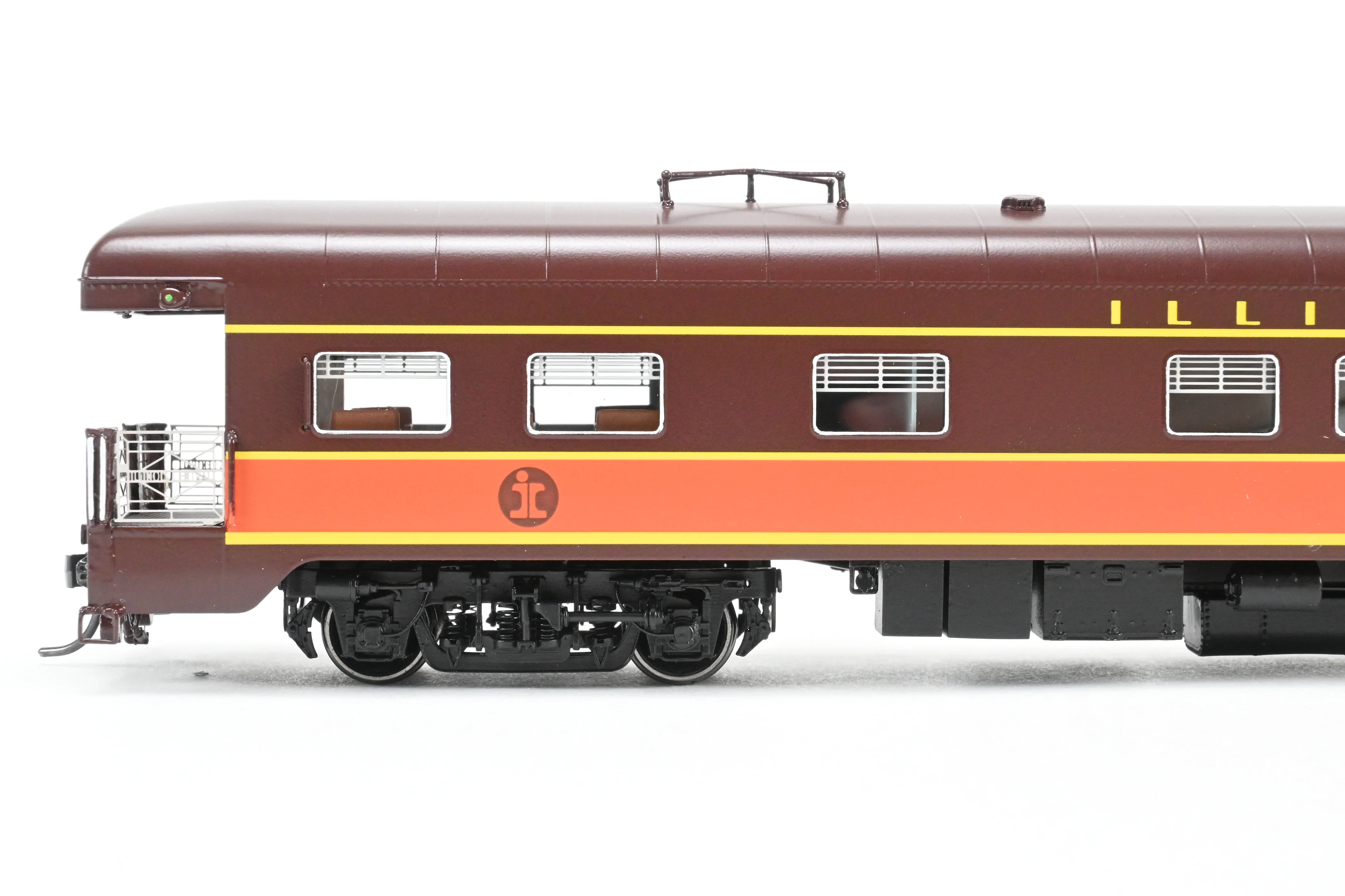 HO NEW Brass NBL - North Bank Line IC - Illinois Central Business Car #1 Chocolate & Orange Split Rail Herald - Image 18