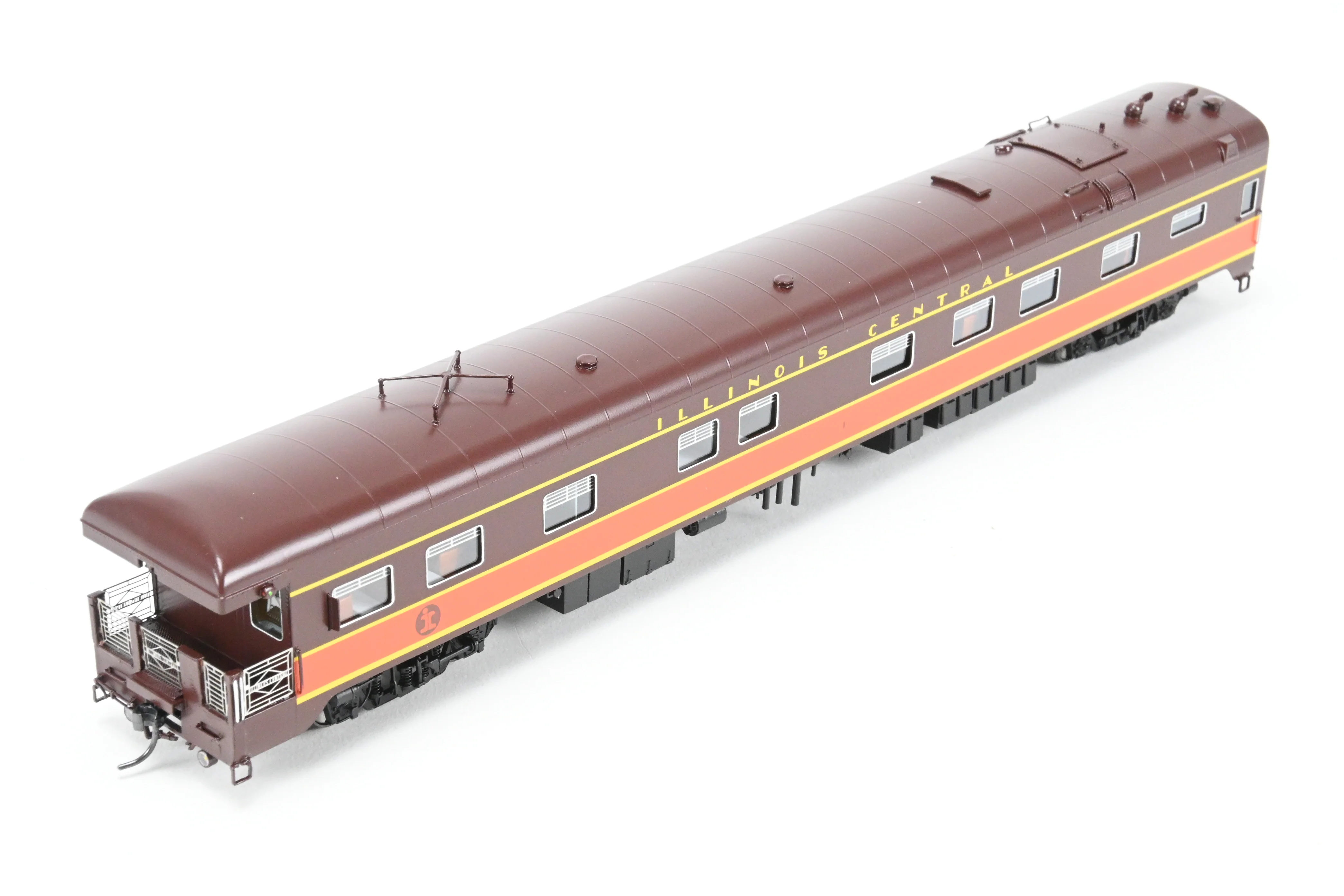 HO NEW Brass NBL - North Bank Line IC - Illinois Central Business Car #1 Chocolate & Orange Split Rail Herald - Image 8