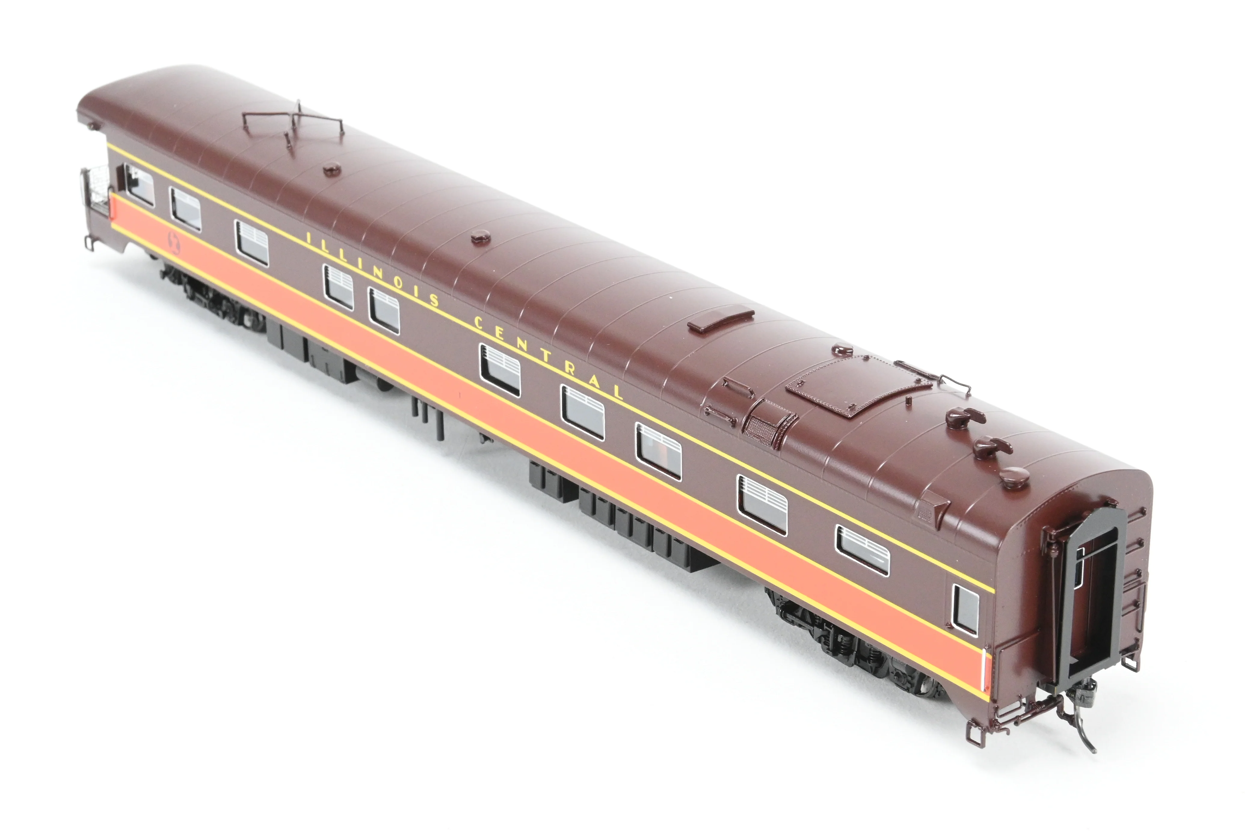 HO NEW Brass NBL - North Bank Line IC - Illinois Central Business Car #1 Chocolate & Orange Split Rail Herald - Image 9
