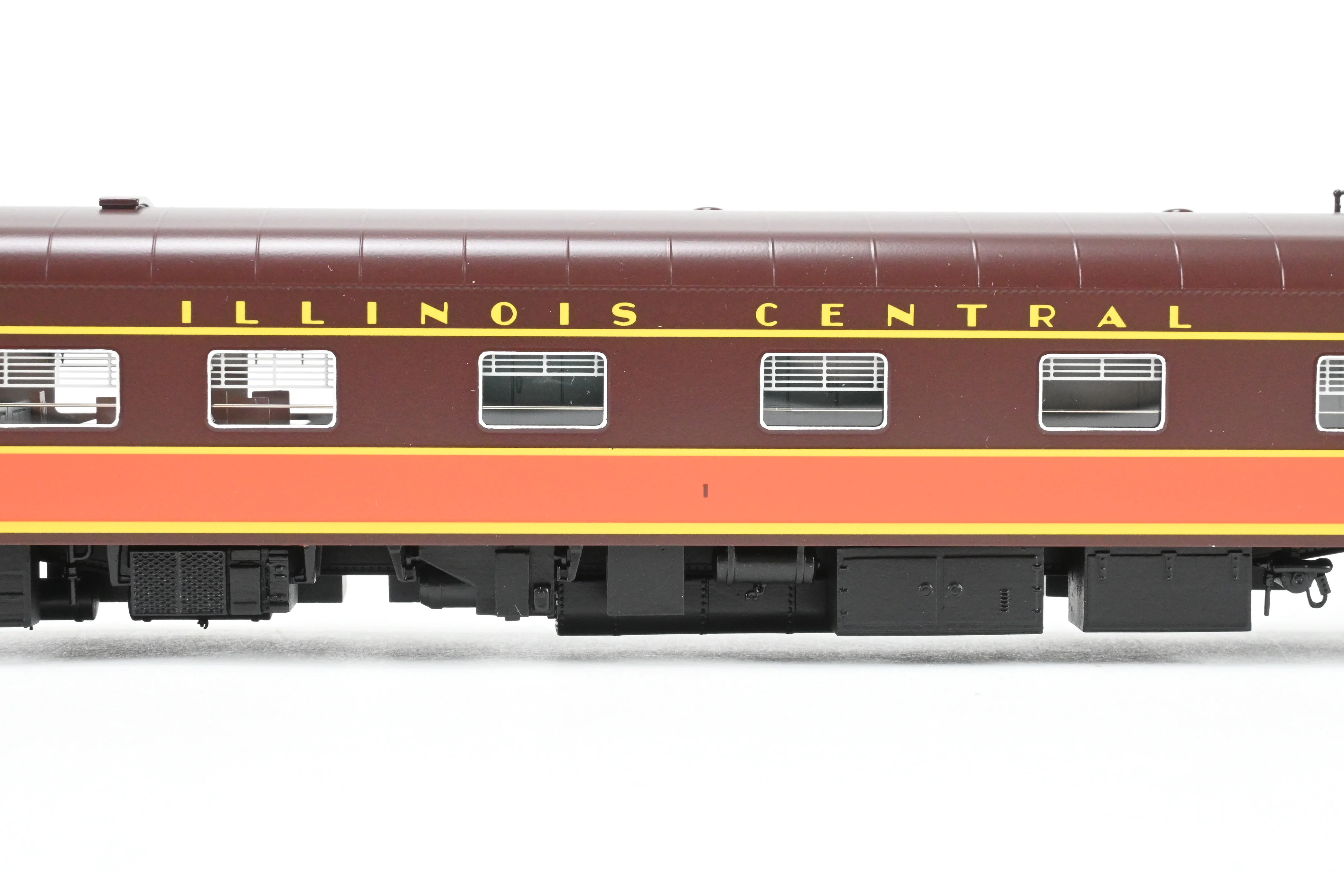HO NEW Brass NBL - North Bank Line IC - Illinois Central Business Car #1 As-Built Chocolate & Orange - Image 14