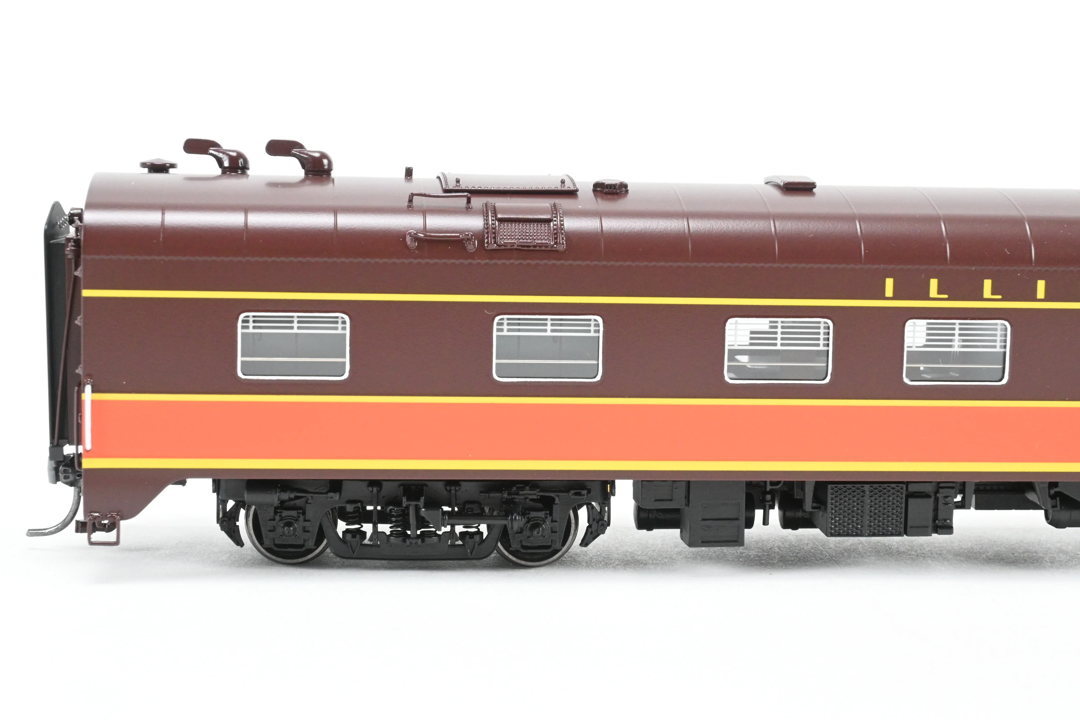 HO NEW Brass NBL - North Bank Line IC - Illinois Central Business Car #1 As-Built Chocolate & Orange - Image 15