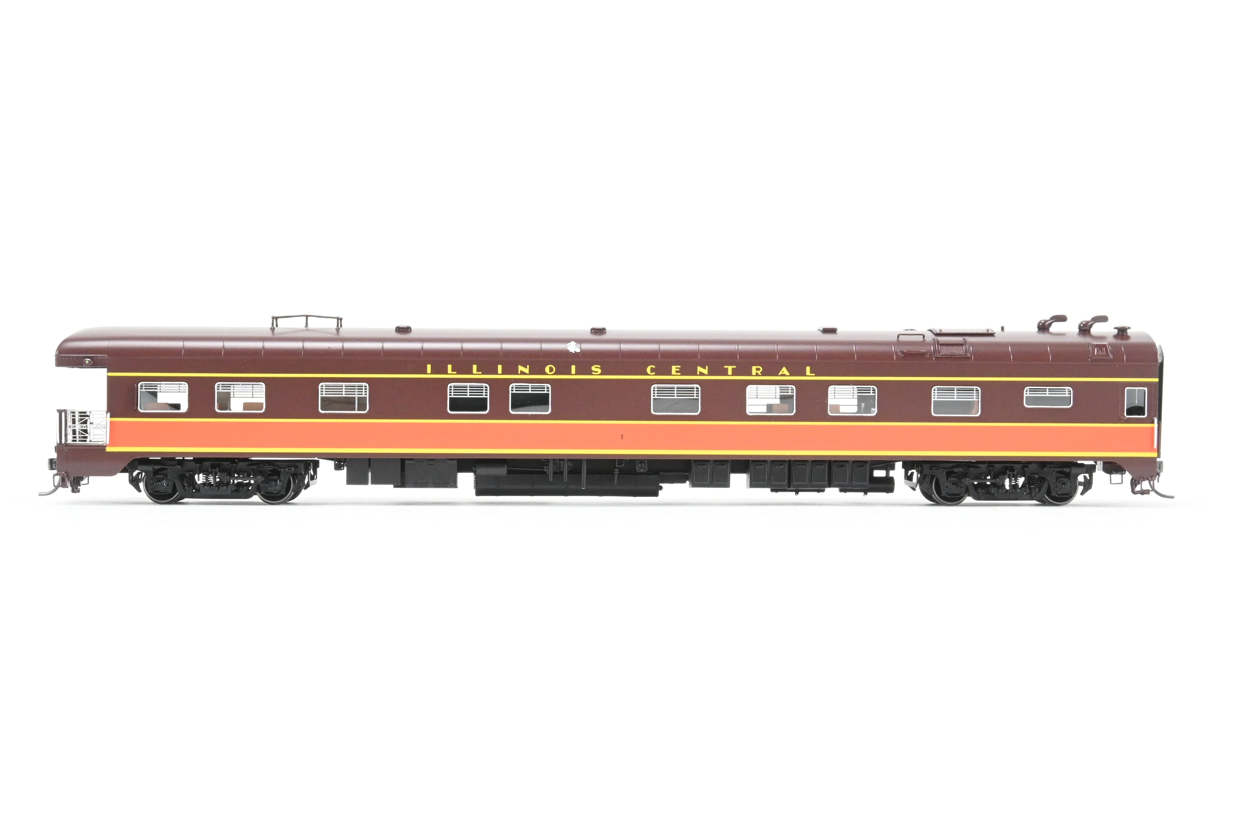 HO NEW Brass NBL - North Bank Line IC - Illinois Central Business Car #1 As-Built Chocolate & Orange - Image 3