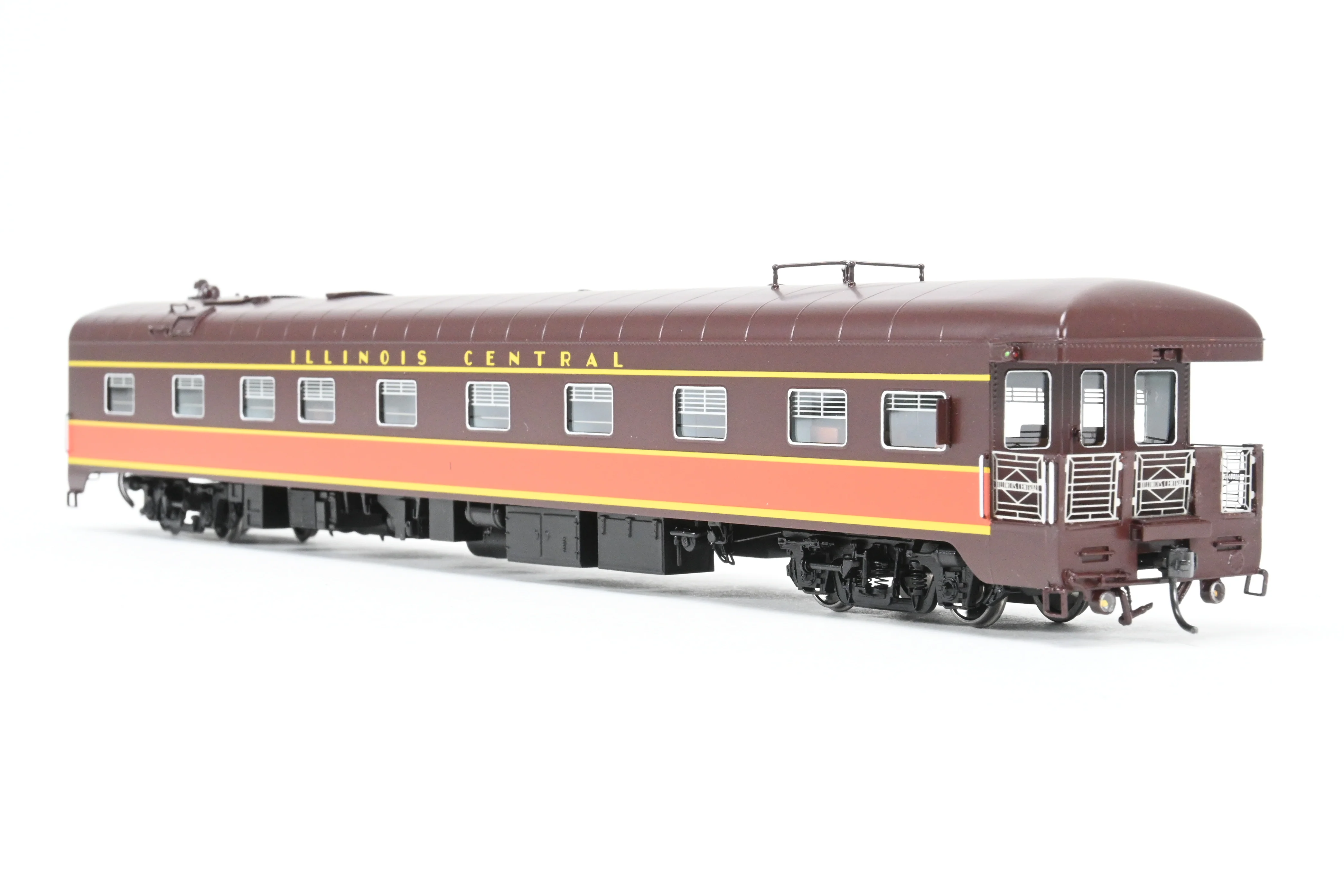 HO NEW Brass NBL - North Bank Line IC - Illinois Central Business Car #1 As-Built Chocolate & Orange - Image 5