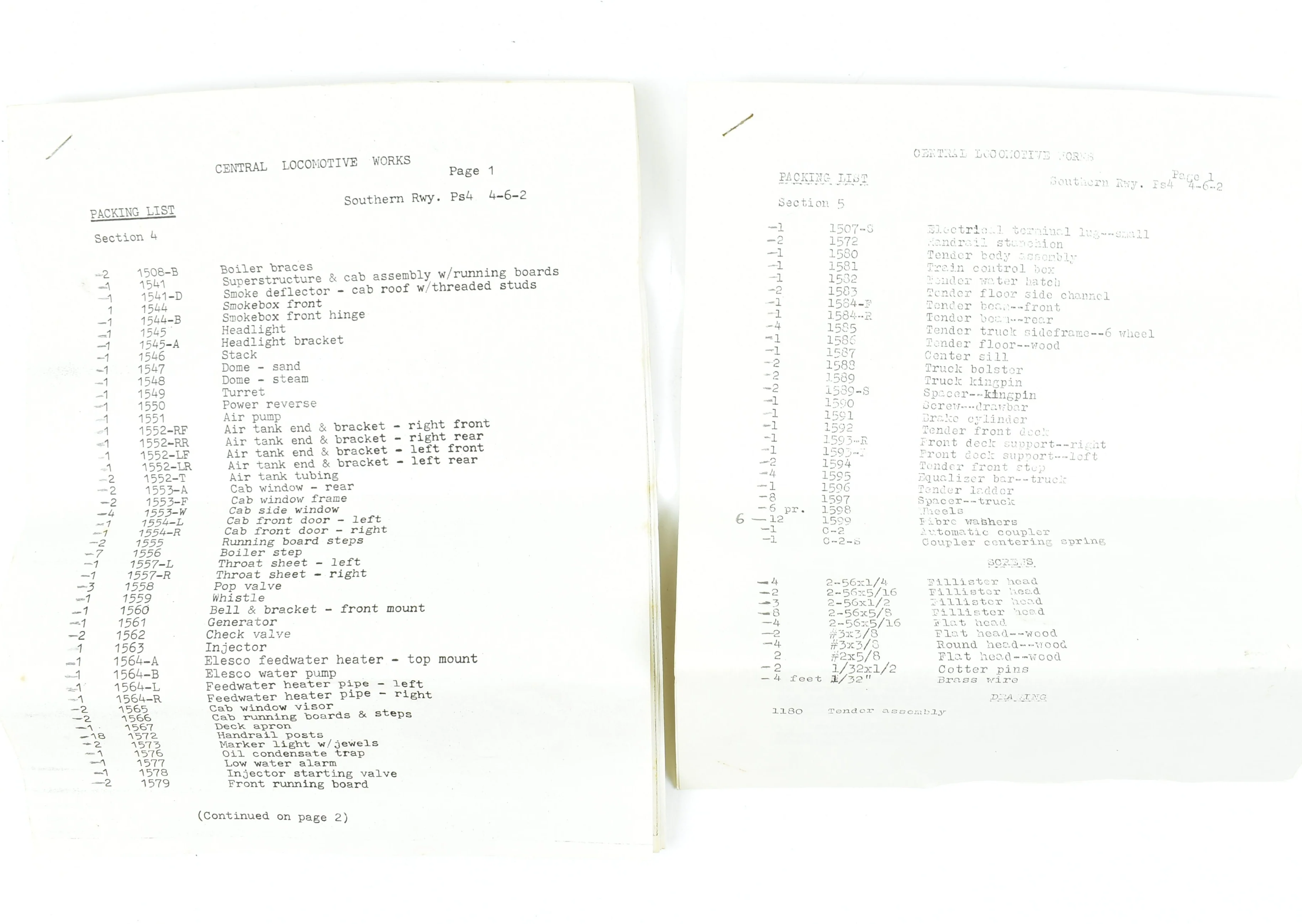 O Brass Central Locomotive Works SOU - Southern Railway PS-4 4-6-2 Pacific Kit Started AS-IS - Image 12