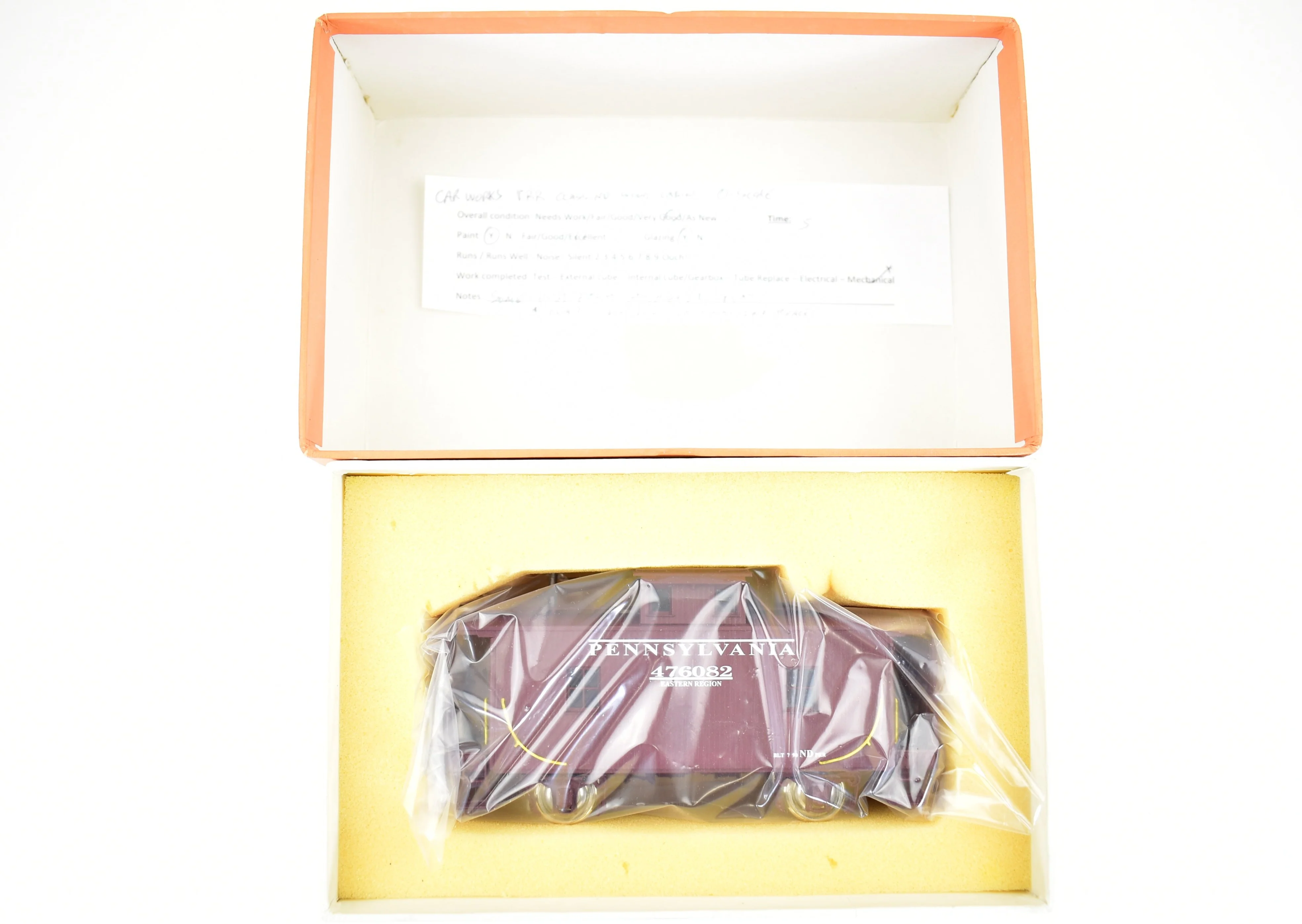 O Brass The Car Works PRR - Pennsylvania Railroad Wood Cabin Car Class ND 4-Wheel Custom Painted - Image 16